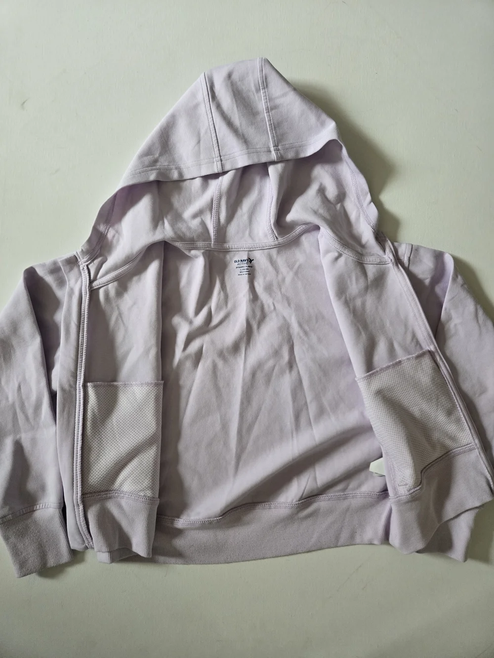 Old Navy Dynamic Fleece Zip-Front Performance Lavender Hoodie Girls Size L 10/12